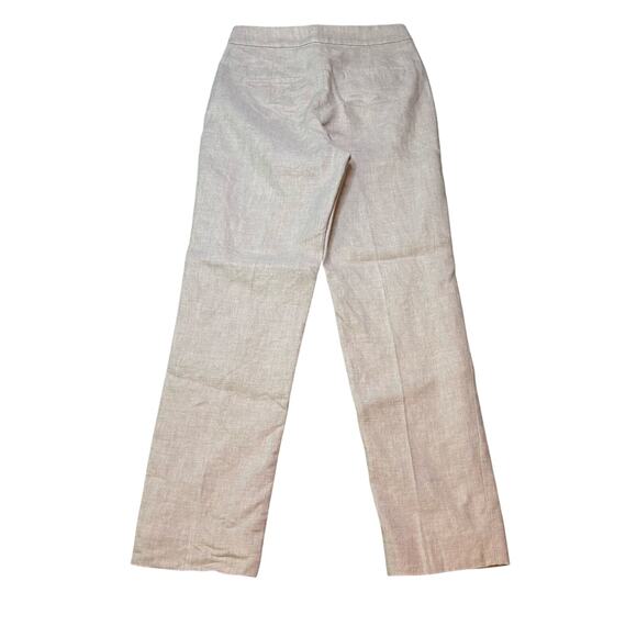 J.Crew Kate Straight-Leg Linen Blend Pants Beige NWT Size 6 High Rise 28" Inseam - Picture 3 of 5